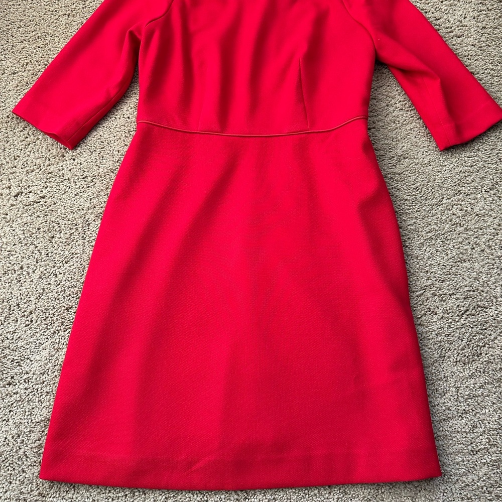Ann Taylor Vibrant Red Long Sleeve Dress